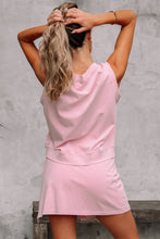 Load image into Gallery viewer, Luxury Mineral Wash Cotton Tank Top Lined Split Skirt Set

