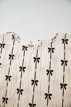 Load image into Gallery viewer, Bow Textured Puff Sleeve Top
