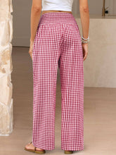 Load image into Gallery viewer, Gabby Gingham High Waist Wide Leg Pants with Pockets
