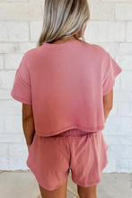 Load image into Gallery viewer, Luxury Cropped Tee and Ruffle High Waist Skort Set

