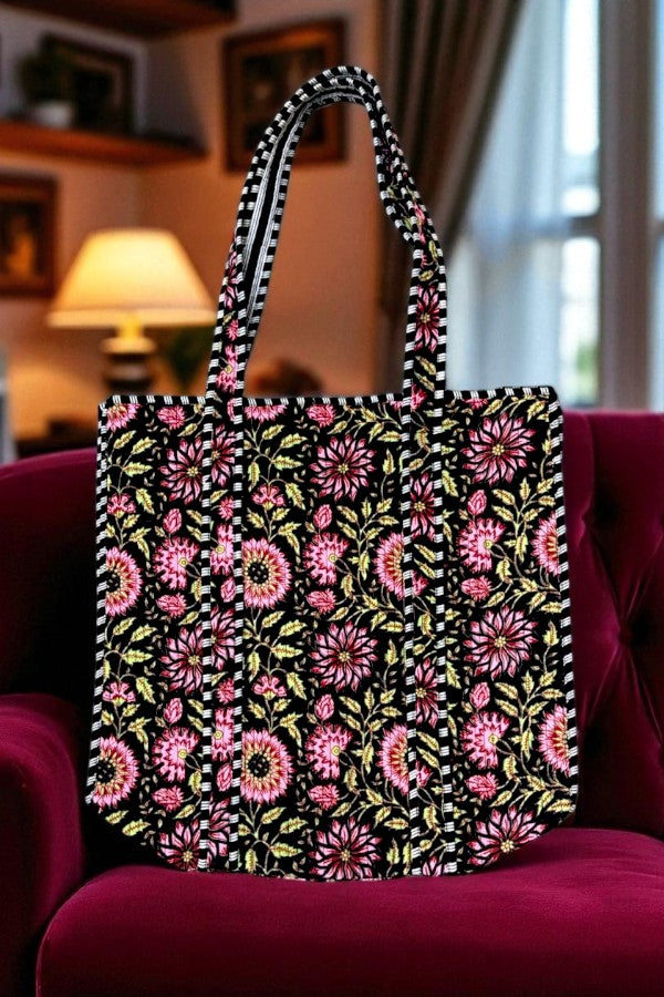 ETA 8/18 - Midnight Garden Floral Tote Bag
