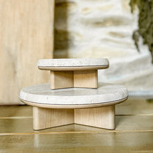 Load image into Gallery viewer, Stone Top Wood Round Decorative Risers, Set of Two
